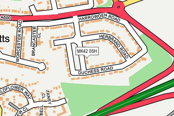 MK42 0SH map - OS OpenMap – Local (Ordnance Survey)