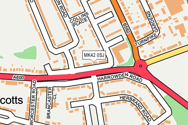 MK42 0SJ map - OS OpenMap – Local (Ordnance Survey)