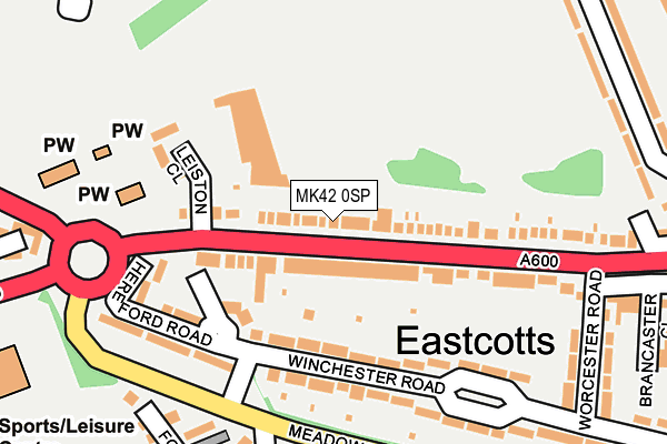 MK42 0SP map - OS OpenMap – Local (Ordnance Survey)