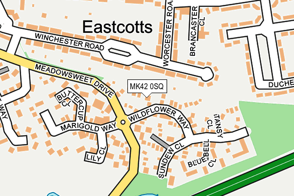 MK42 0SQ map - OS OpenMap – Local (Ordnance Survey)