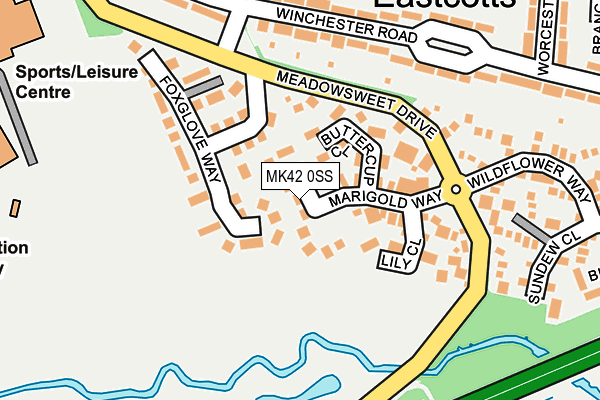 MK42 0SS map - OS OpenMap – Local (Ordnance Survey)