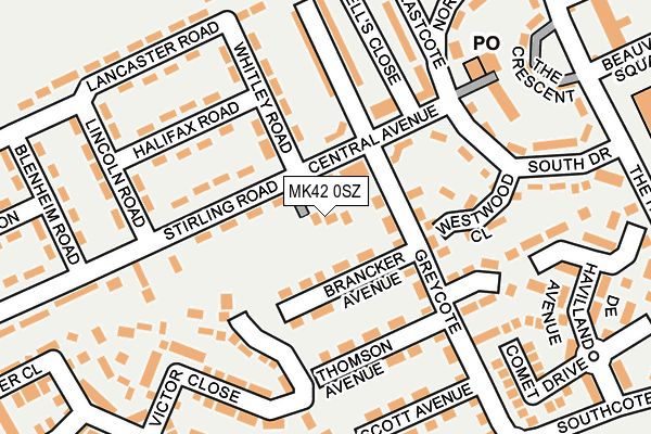 MK42 0SZ map - OS OpenMap – Local (Ordnance Survey)