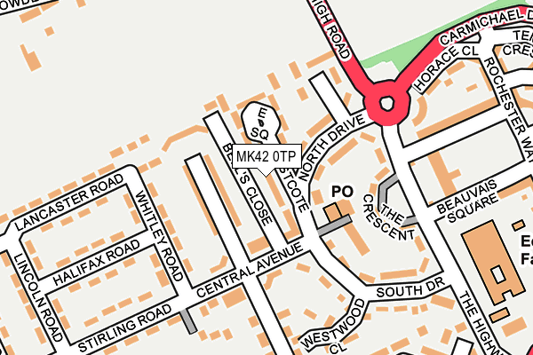 MK42 0TP map - OS OpenMap – Local (Ordnance Survey)