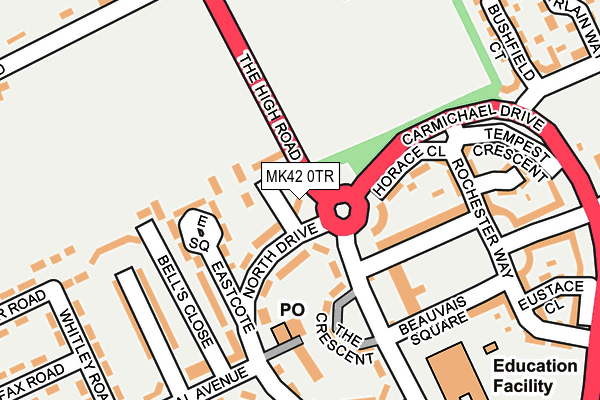 MK42 0TR map - OS OpenMap – Local (Ordnance Survey)