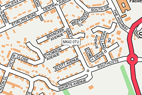 MK42 0TU map - OS OpenMap – Local (Ordnance Survey)