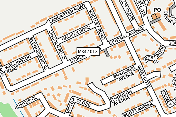 MK42 0TX map - OS OpenMap – Local (Ordnance Survey)