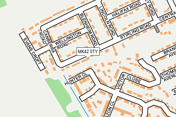 MK42 0TY map - OS OpenMap – Local (Ordnance Survey)