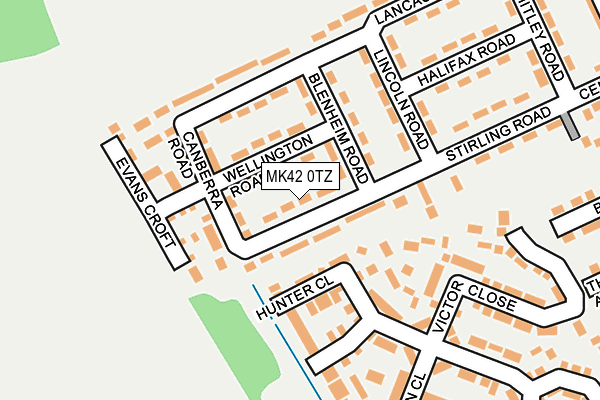 MK42 0TZ map - OS OpenMap – Local (Ordnance Survey)