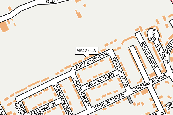 MK42 0UA map - OS OpenMap – Local (Ordnance Survey)