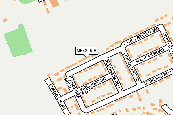 MK42 0UB map - OS OpenMap – Local (Ordnance Survey)
