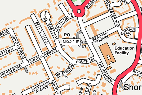 MK42 0UF map - OS OpenMap – Local (Ordnance Survey)