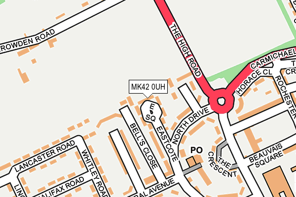 MK42 0UH map - OS OpenMap – Local (Ordnance Survey)