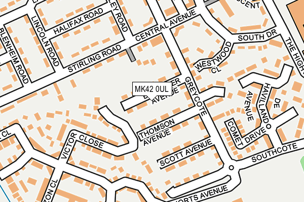 MK42 0UL map - OS OpenMap – Local (Ordnance Survey)