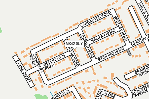 MK42 0UY map - OS OpenMap – Local (Ordnance Survey)