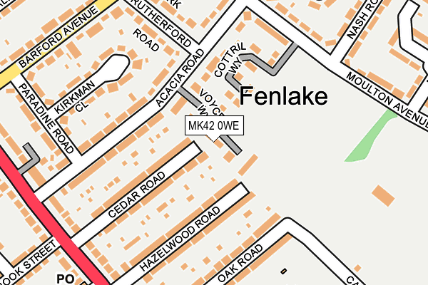 MK42 0WE map - OS OpenMap – Local (Ordnance Survey)