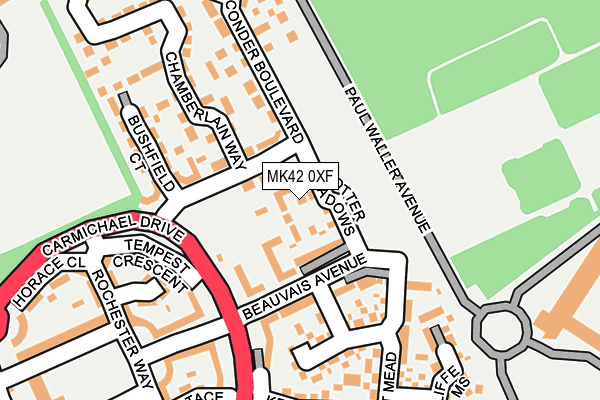 MK42 0XF map - OS OpenMap – Local (Ordnance Survey)