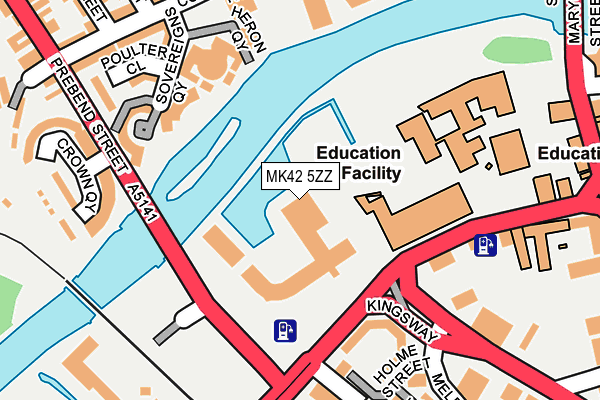 MK42 5ZZ map - OS OpenMap – Local (Ordnance Survey)