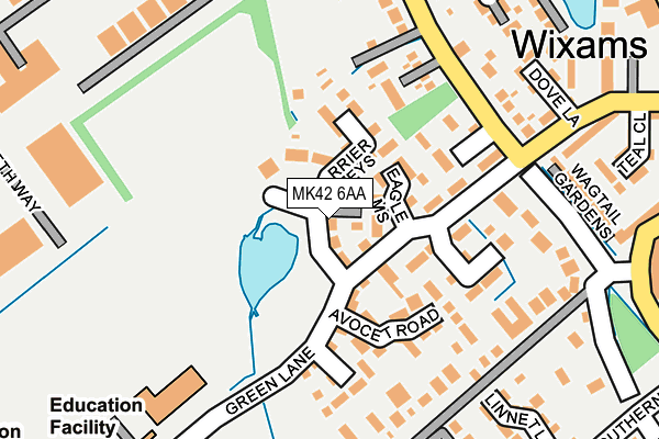 MK42 6AA map - OS OpenMap – Local (Ordnance Survey)