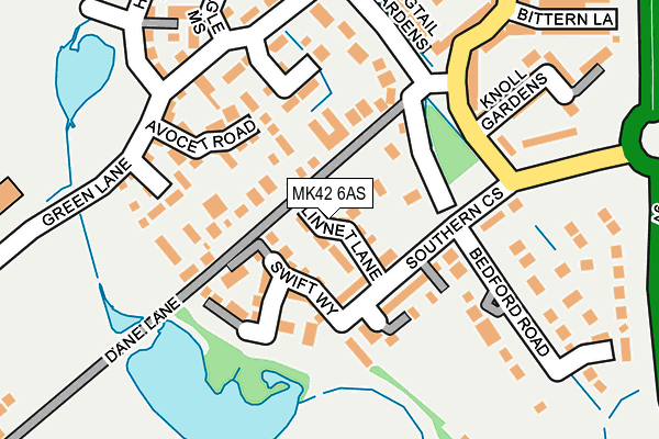MK42 6AS map - OS OpenMap – Local (Ordnance Survey)