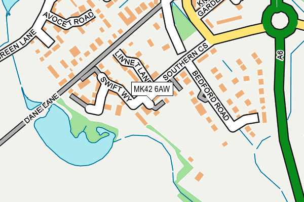 MK42 6AW map - OS OpenMap – Local (Ordnance Survey)