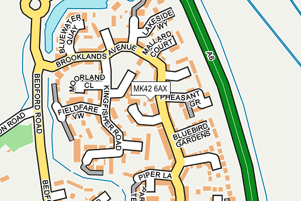 MK42 6AX map - OS OpenMap – Local (Ordnance Survey)