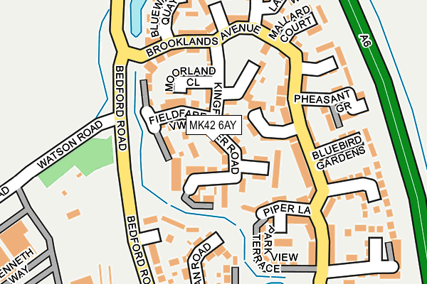 MK42 6AY map - OS OpenMap – Local (Ordnance Survey)