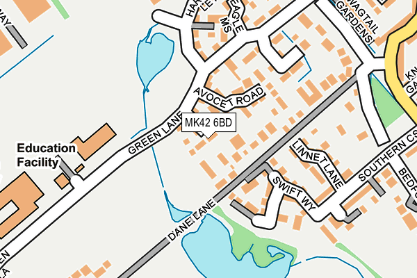 MK42 6BD map - OS OpenMap – Local (Ordnance Survey)