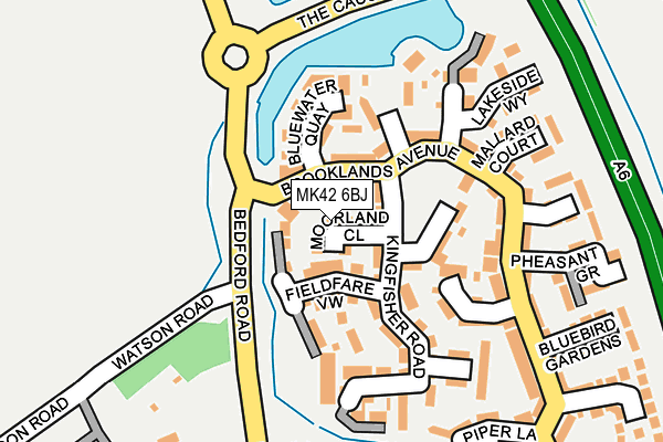 MK42 6BJ map - OS OpenMap – Local (Ordnance Survey)