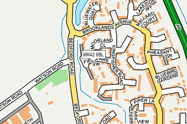 MK42 6BL map - OS OpenMap – Local (Ordnance Survey)