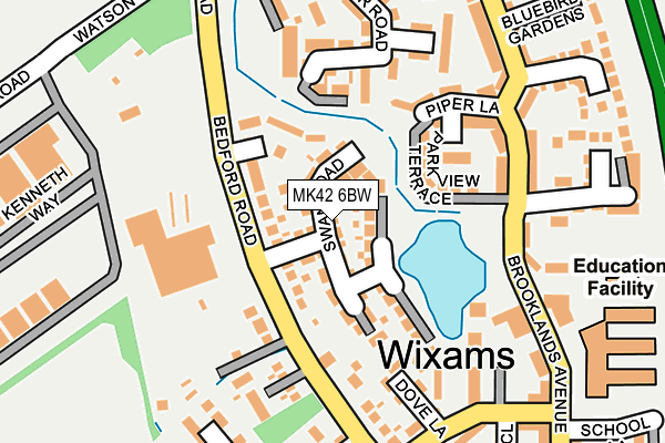 MK42 6BW map - OS OpenMap – Local (Ordnance Survey)