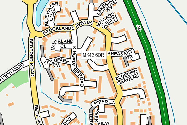 MK42 6DR map - OS OpenMap – Local (Ordnance Survey)