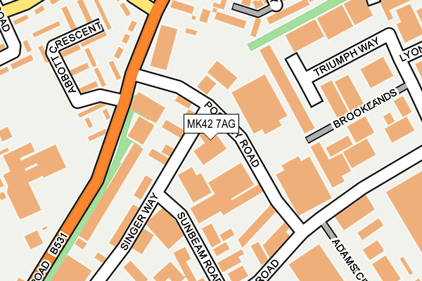 MK42 7AG map - OS OpenMap – Local (Ordnance Survey)