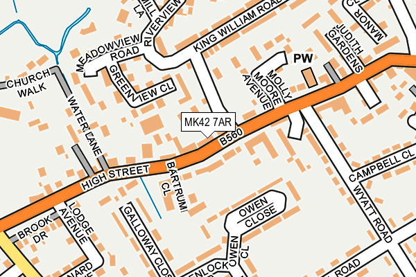 MK42 7AR map - OS OpenMap – Local (Ordnance Survey)