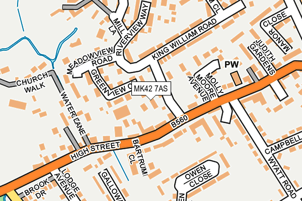 MK42 7AS map - OS OpenMap – Local (Ordnance Survey)