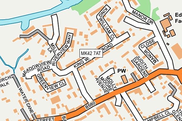 MK42 7AT map - OS OpenMap – Local (Ordnance Survey)