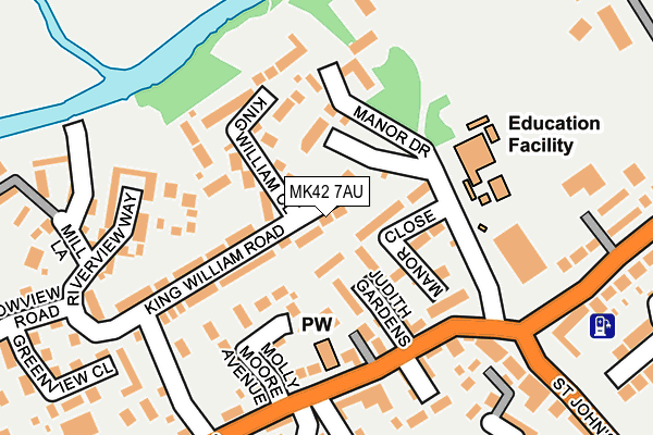 MK42 7AU map - OS OpenMap – Local (Ordnance Survey)