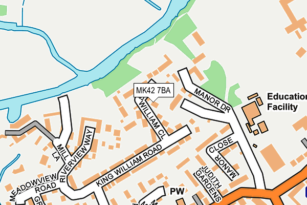 MK42 7BA map - OS OpenMap – Local (Ordnance Survey)