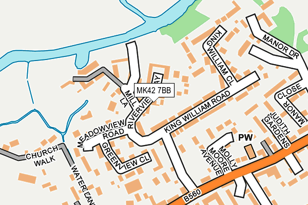 MK42 7BB map - OS OpenMap – Local (Ordnance Survey)