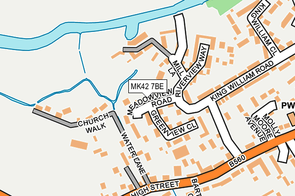 MK42 7BE map - OS OpenMap – Local (Ordnance Survey)