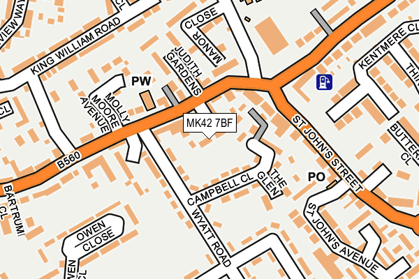 MK42 7BF map - OS OpenMap – Local (Ordnance Survey)