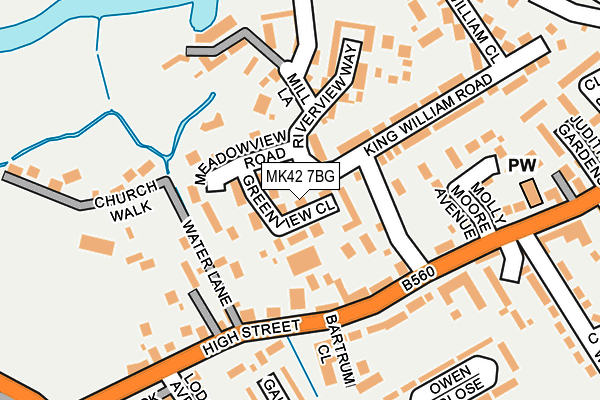 MK42 7BG map - OS OpenMap – Local (Ordnance Survey)