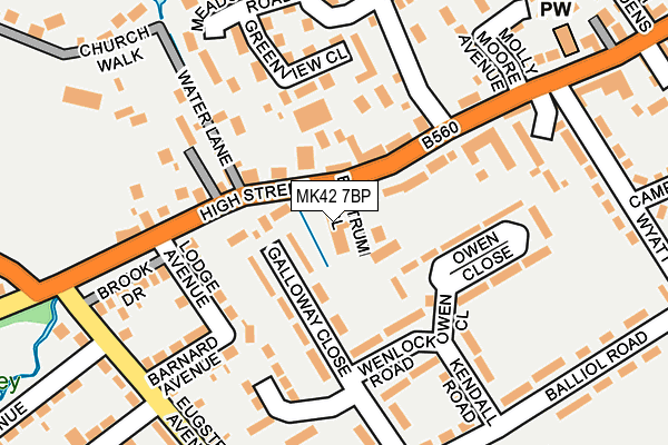 MK42 7BP map - OS OpenMap – Local (Ordnance Survey)