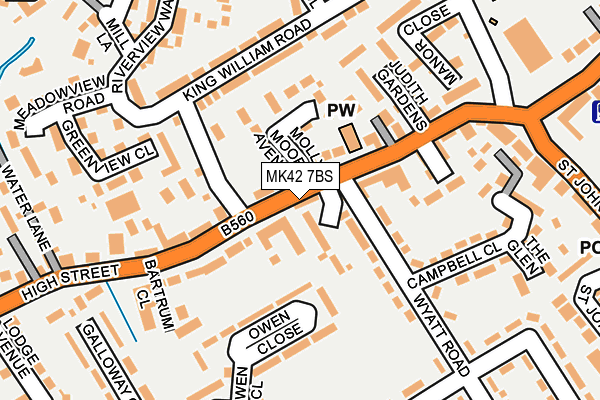 MK42 7BS map - OS OpenMap – Local (Ordnance Survey)