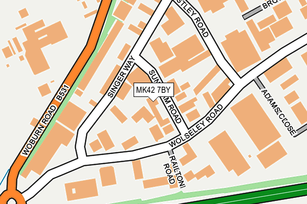 MK42 7BY map - OS OpenMap – Local (Ordnance Survey)