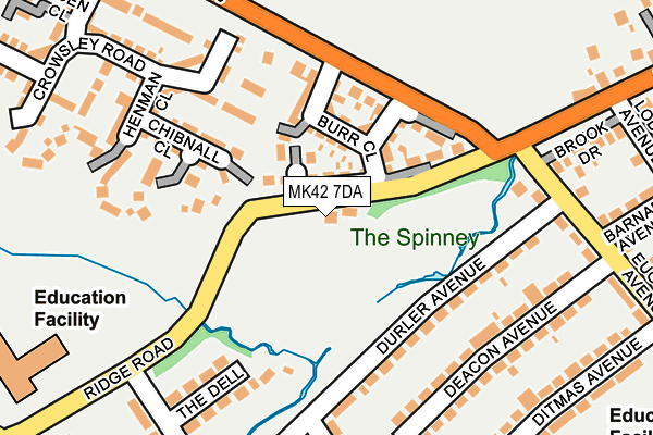 MK42 7DA map - OS OpenMap – Local (Ordnance Survey)