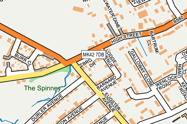 MK42 7DB map - OS OpenMap – Local (Ordnance Survey)