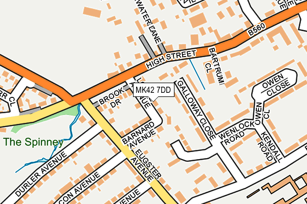 MK42 7DD map - OS OpenMap – Local (Ordnance Survey)