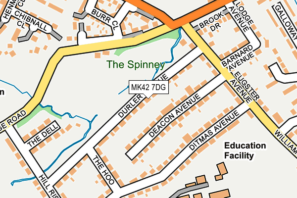 MK42 7DG map - OS OpenMap – Local (Ordnance Survey)