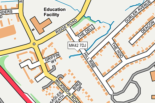 MK42 7DJ map - OS OpenMap – Local (Ordnance Survey)