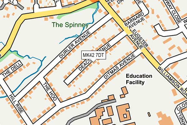 MK42 7DT map - OS OpenMap – Local (Ordnance Survey)